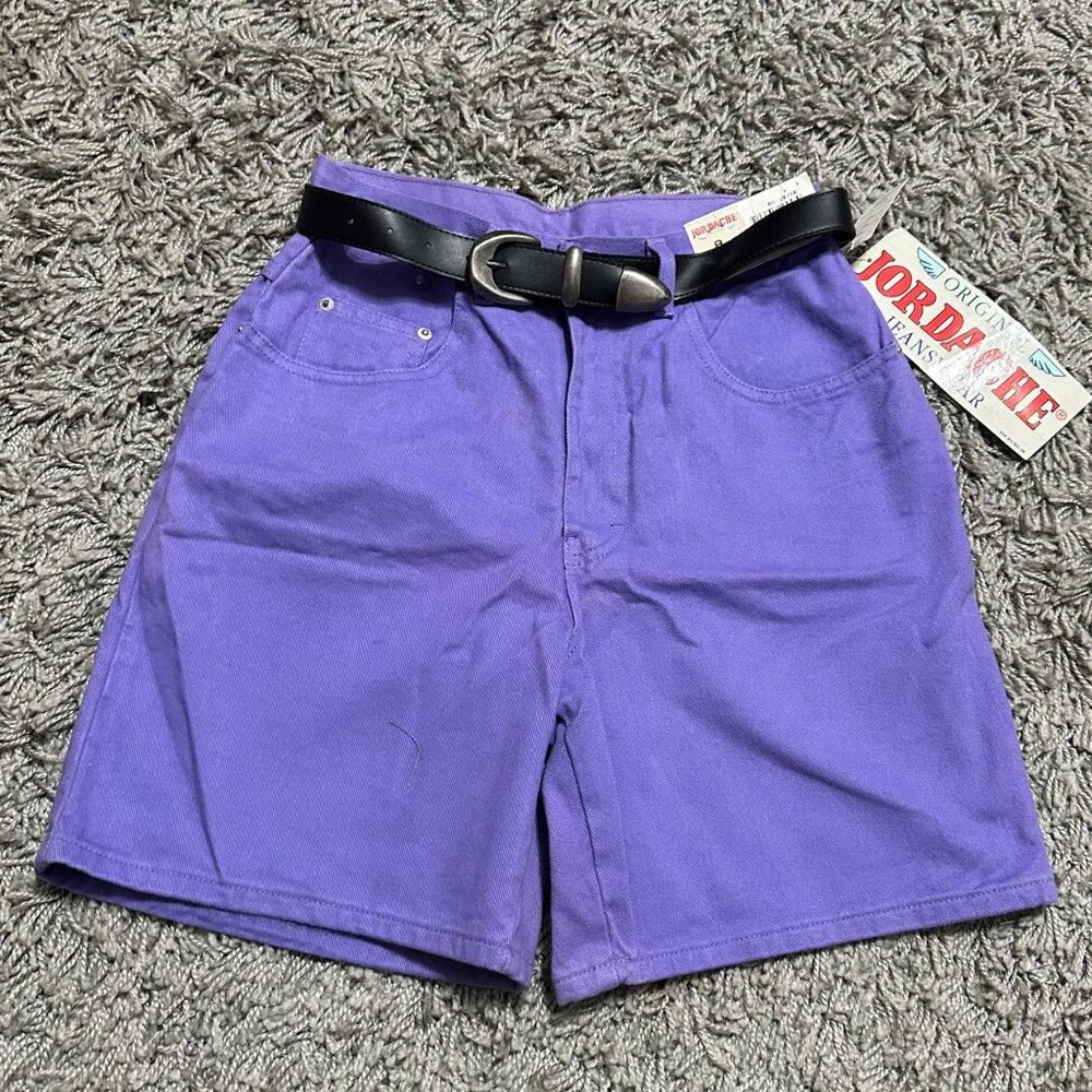 Deadstock Jordache Denim High Waisted Mom Boy Short With Western Belt Size 8